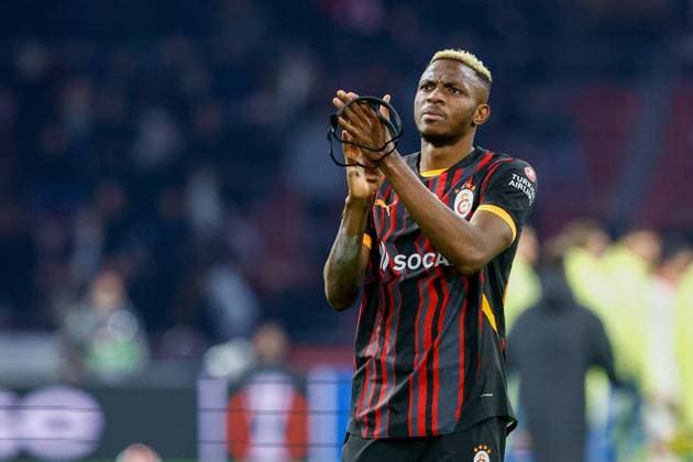 AMSTERDAM , 30-01-2025 , Johan Cruijff Arena , UEFA Europa League football , season 2024 2025, match between Ajax and Galatasaray , Galatasaray player Victor Osimhen dejected after lose the match Ajax - Galatasaray  x27629442x Copyright: