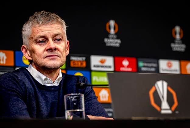 Besiktas JK trainer Ole Gunnar Solskjaer during te press conference, PK, Pressekonferenz after the match Twente - Besiktas at the Grolsch Veste for the UEFA Europa League - League phase - Matchday 8 season 2024-2025 in ENSCHEDE, Netherlands on 30 january 2025, (photo by Marcel van Dorst EYE4images Defodi-746_212299