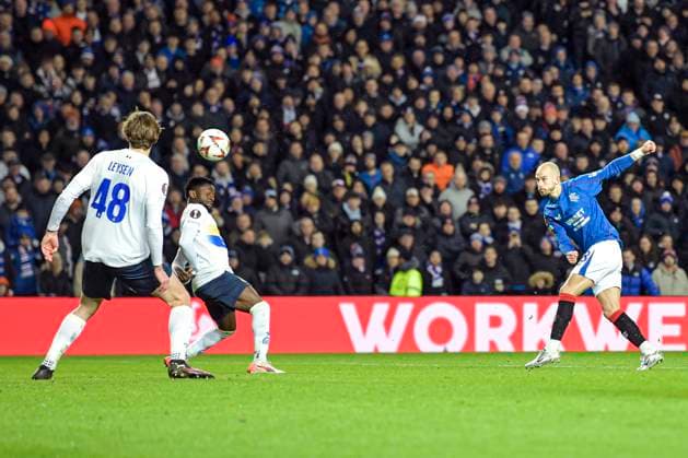 Rangers v Royale Union Saint-Gilloise UEFA Europa League Vaclav Cerny of Rangers shoots during the UEFA Europa League match at Ibrox Stadium, Glasgow UK Newspapers OUT Copyright: xJamiexJohnstonx FIL-21353-0081