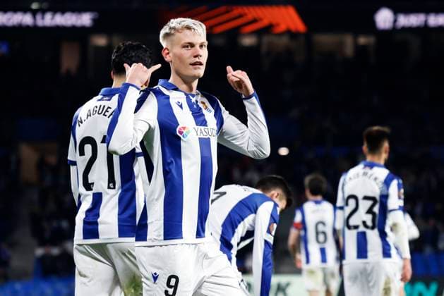 Orri Oskarsson (Sociedad), JANUARY 30, 2025 - Football Soccer : UEFA Europa League match between Real Sociedad 2-0 PAOK Thessaloniki at Reale Arena in San Sebastian, Spain. Noxthirdxpartyxsales  (280124386)