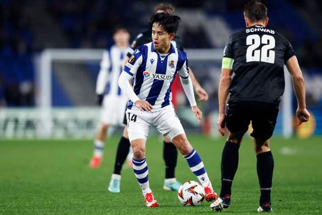 Takefusa Kubo (Sociedad), JANUARY 30, 2025 - Football Soccer : UEFA Europa League match between Real Sociedad 2-0 PAOK Thessaloniki at Reale Arena in San Sebastian, Spain. Noxthirdxpartyxsales  (280124421)