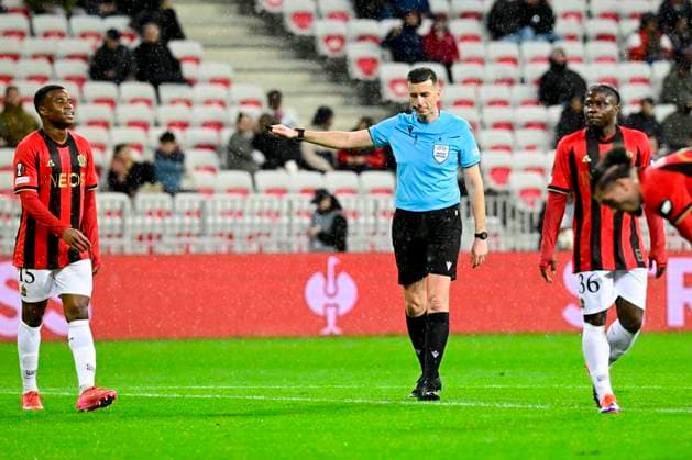 FOOTBALL : OGC Nice VS FK Bodo Glimt - UEFA Europa League - 30 01 2025 L OGC Nice recoit le FK Bodo Glimt Ã l Allianz Riviera dans le cadre de la huiteme journÃ e d UEFA Europa League. Juxhin Xhaja, arbitre principal de la rencontre. NiceFrance  Copyright: xWilliamxCannarellax