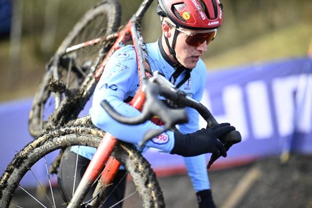 Belgian Kay De Bruyckere pictured during a track reconnaissance ahead of the UCI cyclocross World Championship, WM, Weltmeisterschaft in Lievin, France, Friday 31 January 2025. The world championships are taking place from 31 January until 02 February. JASPERxJACOBS  x111504197x