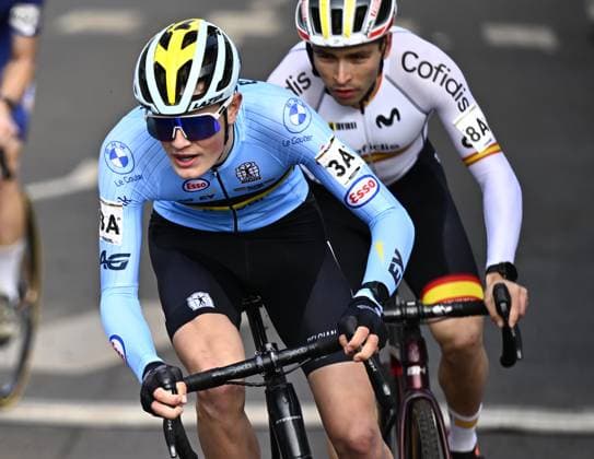 Belgian Mats Vanden Eynde pictured in action during the mixed team relay race, at the UCI Cyclocross World Championships, in Lievin, France, Friday 31 January 2025. The world championships are taking place from 31 January until 02 February. JASPERxJACOBS  x111507570x