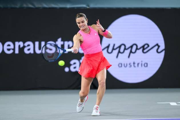 TENNIS - WTA, Tennis Damen Upper Austria Ladies Linz LINZ,AUSTRIA,31.JAN.25 - TENNIS - WTA Tour, Upper Austria Ladies Linz. Image shows Maria Sakkari (GRE).  GEPAxpictures xChristianxMoser
