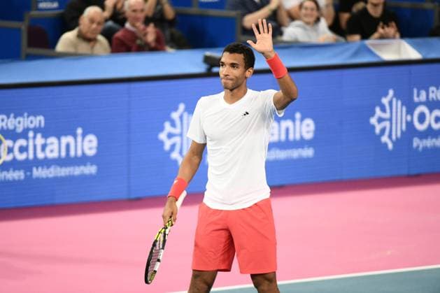 TENNIS : Open Sud de France ATP, Tennis Herren 250 - 31 01 2025 MONTPELLIER, FRANCE - 31 JANVIER : Victoire de 2 Felix AUGER-ALIASSIME (CAN) lors des quarts de finale du tournoi Open Sud de France ATP 250 contre 8 Yunchaokete BU (CHN) a Montpellier le 31 janvier 2025. France  Copyright: xValentinaxClaretx
