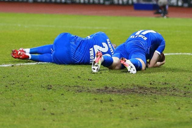 31.01.2025, xrekx, Fussball 2.Bundesliga, 1. FC Nuernberg - SV Darmstadt 98 v.l. Aleksandar Vukotic (SV Darmstadt 98) Kai Klefisch (SV Darmstadt 98) verletzt, Verletzung, Schmerz, Schmerzen (DFL DFB REGULATIONS PROHIBIT ANY USE OF PHOTOGRAPHS as IMAGE SEQUENCES and or QUASI-VIDEO) Nuernberg