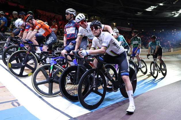 DEU, Sixdays Weekend 2025, 31.01.2025, Velodrom, Berlin, DEU, Sixdays Weekend 2025, Start im Bild Roger Kluge GER, Theo Reinhardt GER, Foto: Juergen Engler nordphoto GmbH