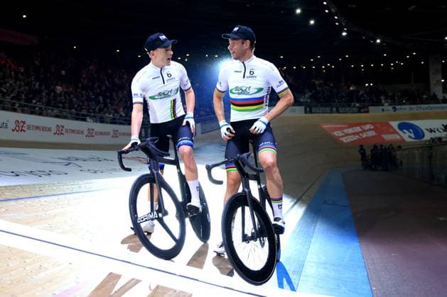 DEU, Sixdays Weekend 2025, 31.01.2025, Velodrom, Berlin, DEU, Sixdays Weekend 2025, im Bild Roger Kluge GER und Theo Reinhardt GER Foto: Juergen Engler nordphoto GmbH