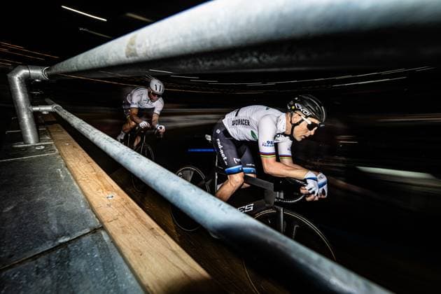 KLUGE Roger, REINHARDT Theo: Six Day Berlin 2025 Team 1 - KLUGE Roger ( GER ) - Black - REINHARDT Theo ( GER ) - Red Querformat - quer - horizontal - Landscape - Event Veranstaltung: Six Day Berlin 2025 - Category Kategorie: Cycling - Track cycling, Rad, Radsport, Bahnrad, Bahn Sixdays - Elite Men - Location Ort: Europe Germany - Berlin - Velodrom Berlin - Discipline: Team Time Trail - Distance: 500 m - Date Datum: 31.01.2025 Friday Day 1 -