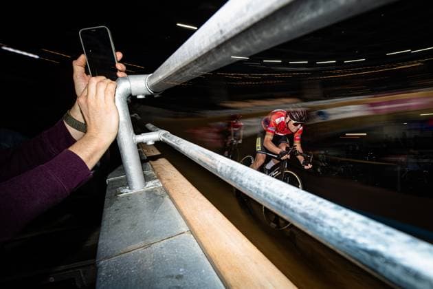 CONSTANT Matteo, VOGEL Alex: Six Day Berlin 2025 Team 5 - CONSTANT Matteo ( SUI ) - Black - VOGEL Alex ( SUI ) - Red Querformat - quer - horizontal - Landscape - Event Veranstaltung: Six Day Berlin 2025 - Category Kategorie: Cycling - Track cycling, Rad, Radsport, Bahnrad, Bahn Sixdays - Elite Men - Location Ort: Europe Germany - Berlin - Velodrom Berlin - Discipline: Team Time Trail - Distance: 500 m - Date Datum: 31.01.2025 Friday Day 1 -