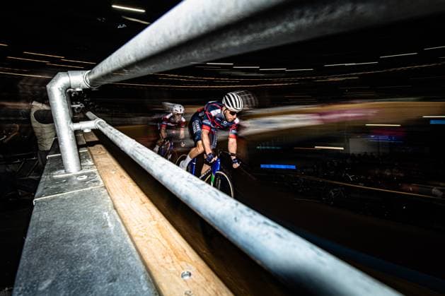 VIVIANI Elia, SCARTEZZINI Michele: Six Day Berlin 2025 Team 12 - VIVIANI Elia ( ITA ) - Black - SCARTEZZINI Michele ( ITA ) - Red Querformat - quer - horizontal - Landscape - Event Veranstaltung: Six Day Berlin 2025 - Category Kategorie: Cycling - Track cycling, Rad, Radsport, Bahnrad, Bahn Sixdays - Elite Men - Location Ort: Europe Germany - Berlin - Velodrom Berlin - Discipline: Team Time Trail - Distance: 500 m - Date Datum: 31.01.2025 Friday Day 1 -