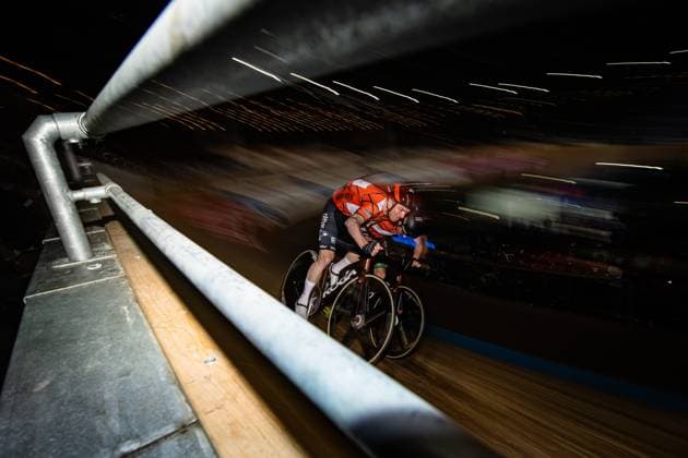 HEIJNEN Philip, HAVIK Yoeri: Six Day Berlin 2025 Team 2 - HEIJNEN Philip ( NED ) - Black - HAVIK Yoeri ( NED ) - Red Querformat - quer - horizontal - Landscape - Event Veranstaltung: Six Day Berlin 2025 - Category Kategorie: Cycling - Track cycling, Rad, Radsport, Bahnrad, Bahn Sixdays - Elite Men - Location Ort: Europe Germany - Berlin - Velodrom Berlin - Discipline: Team Time Trail - Distance: 500 m - Date Datum: 31.01.2025 Friday Day 1 -