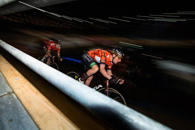 HEIJNEN Philip, HAVIK Yoeri: Six Day Berlin 2025 Team 2 - HEIJNEN Philip ( NED ) - Black - HAVIK Yoeri ( NED ) - Red Querformat - quer - horizontal - Landscape - Event Veranstaltung: Six Day Berlin 2025 - Category Kategorie: Cycling - Track cycling, Rad, Radsport, Bahnrad, Bahn Sixdays - Elite Men - Location Ort: Europe Germany - Berlin - Velodrom Berlin - Discipline: Team Time Trail - Distance: 500 m - Date Datum: 31.01.2025 Friday Day 1 -