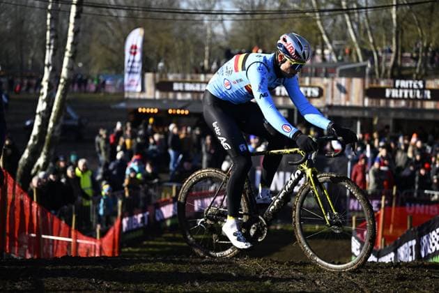 Belgian Wout van Aert pictured during a training session at the UCI Cyclocross World Championships, in Lievin, France, Saturday 01 February 2025. The world championships are taking place from 31 January until 02 February. JASPERxJACOBS  x111566921x