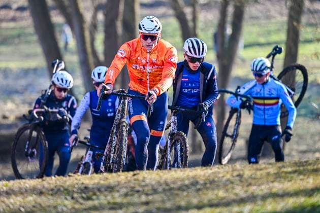 2025 UCI Cyclo-Cross WC - Media activities 01 02 2025 LIEVIN, FRANCE - FEBRUARY 01 : Van Der Poel Mathieu (NED) on training during the official training session on the track of the 2025 UCI Cyclo-Cross World Championships on February 01, 2025 in Lievin, France, 01 02 2025 Lievin France  Copyright: xNicoxVereeckenx