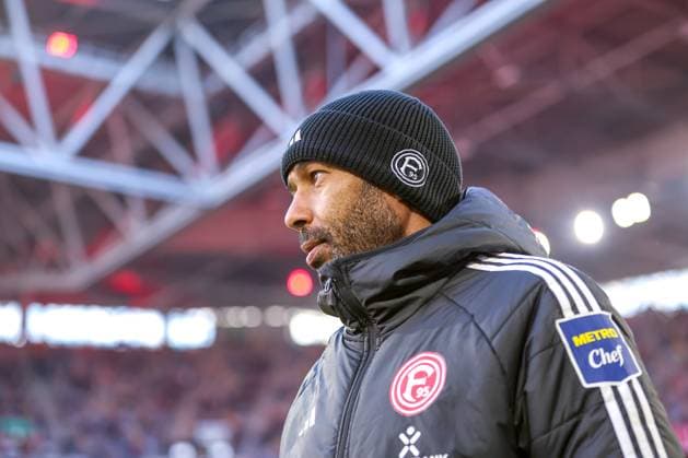 01.02.2025, Fußball, Fortuna Düsseldorf - SSV Ulm 1846, 2.. Fußball Bundesliga, 20. Spieltag, Merkur Spiel-Arena, Saison 2024 2025: Cheftrainer Daniel Thioune (Trainer Fortuna Düsseldorf) DFB regulations prohibit any use of photographs as image sequences and or quasi-video. Nordrhein-Westfalen Deutschland