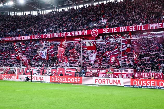 Fussball, 2.Bundesliga Saison 2024 2025 20.Spieltag Fortuna Düsseldorf - SSV Ulm 1846 01.02.2025, MERKUR SPIEL-ARENA Fans Fortuna Düsseldorf Düsseldorf MERKUR SPIEL-ARENA Nordrhein-Westfahlen Deutschland