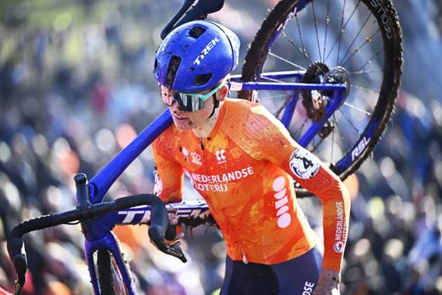 Dutch David Haverdings pictured in action during the men U23 race, at the UCI Cyclocross World Championships, in Lievin, France, Saturday 01 February 2025. The world championships are taking place from 31 January until 02 February. JASPERxJACOBS  x111569627x