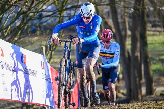 2025 UCI Cyclo-Cross WC - Men Under 23 LIEVIN, FRANCE - FEBRUARY 01 : Viezzi Stefano (ITA) in action during the 2025 UCI Cyclo-Cross World Championships for Men Under 23 on February 01, 2025 in Lievin, France, 01 02 2025 Lievin France  Copyright: xNicoxVereeckenx