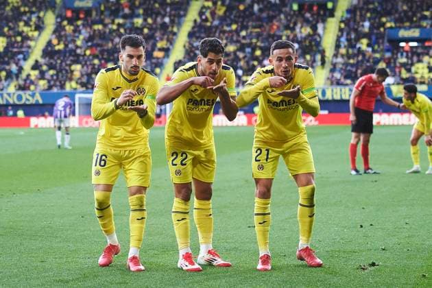 Sport Themen der Woche KW05 Sport Bilder des Tages Alex Baena (FC Villarreal), Ayoze Perez (FC Villarreal) and Yemery Pino (FC Villarreal) during the LaLiga match between Villarreal CF and Real Valladolid at La Ceramica on February 1, 2025 in Villarreal, Spain. Defodi-078_VILVAL202500201_22 *** Alex Baena FC Villarreal , Ayoze Perez FC Villarreal and Yemery Pino FC Villarreal during the LaLiga match between Villarreal CF and Real Valladolid at La Ceramica on February 1, 2025 in Villarreal, Spain Defodi 078 VILVAL202500201 22 Defodi-078