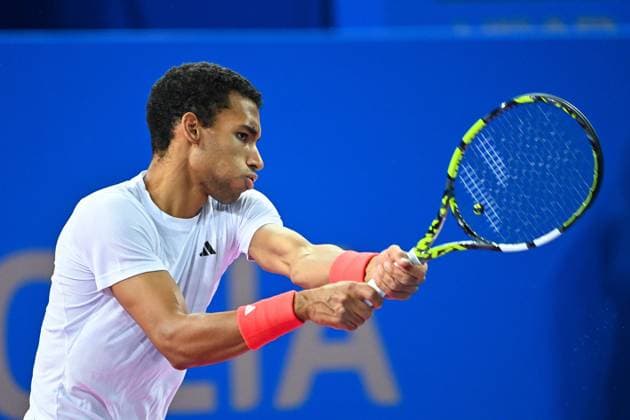 Open Sud de France 2025 - Day 5 - ATP250 Alexandre Dimou ALEXPRESS MAXPPP - Felix AUGER-ALIASSIME of Canada during the day five of Open Sud de France at Sud de France Arena on February 1, 2025 in Montpellier, France. (Photo by Alexandre Dimou Alexpress Icon