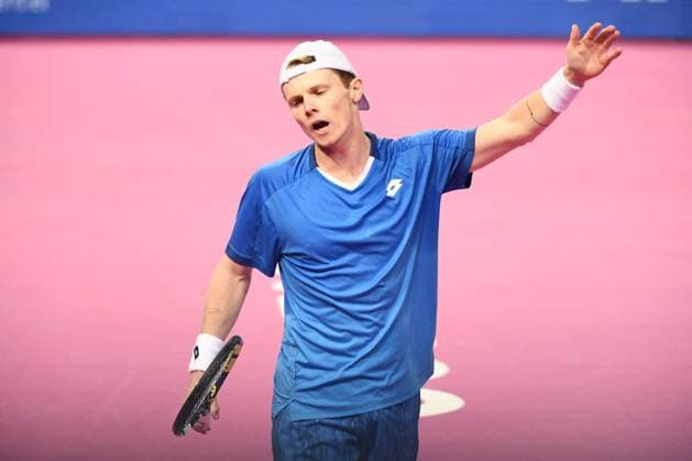 TENNIS : Open Sud de France ATP, Tennis Herren 250 - 01 02 2025 MONTPELLIER, FRANCE - 01 FEVRIER : Deception Jesper DE JONG (NED) lors de la demi-finale du tournoi Open Sud de France ATP 250 contre 2 Felix AUGER-ALIASSIME (CAN) a Montpellier le 1er fÃ vrier 2025. France  Copyright: xValentinaxClaretx