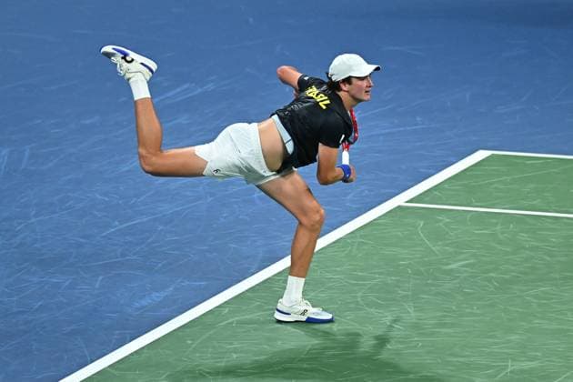Sport Themen der Woche KW05 Sport Bilder des Tages 2025 Davis Cup France V Brazil - Orleans Joao Fonseca (BRA) during his match at the 2025 Davis Cup first round qualifier in Orleans, France, on February 1, 2025. Photo by Corinne Dubreuil ABACAPRESS.COM Orleans France  Copyright: xDubreuilxCorinne ABACAx