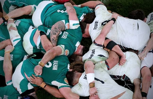 Sport Themen der Woche KW05 Sport Bilder des Tages 2025 Guinness Six Nations Championship Round 1, Aviva Stadium, Dublin, Ireland 1 2 2025 Ireland vs England A view of a scrum A view of a scrum 1 2 2025  Copyright: x INPHOx 1W0A6712