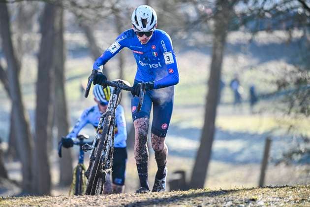 2025 UCI Cyclo-Cross WC - Men Junior LIEVIN, FRANCE - FEBRUARY 02 : Grigolini Filippo (ITA) in action during the 2025 UCI Cyclo-Cross World Championships for Men Junior on February 02, 2025 in Lievin, France, 02 02 2025 Lievin France  Copyright: xNicoxVereeckenx