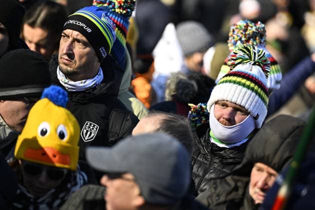 Fans pictured during the UCI cyclocross World Championship, WM, Weltmeisterschaft in Lievin, France, Sunday 02 February 2025. The world championships are taking place from 31 January until 02 February. JASPERxJACOBS  x111634601x