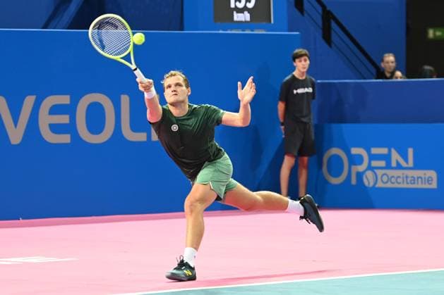 TENNIS : Open Sud de France ATP, Tennis Herren 250 - 02 02 2025 MONTPELLIER, FRANCE - 02 FEVRIER : Robin HAASE (NED) - Botic VAN DE ZANDSCHULP (NED) vs. Tallon GRIEKSPOOR (NED) - Bart STEVENS (NED) lors de la finale doubles du tournoi Open Sud de France ATP 250 a Montpellier le 2 fÃ vrier 2025. France  Copyright: xValentinaxClaretx