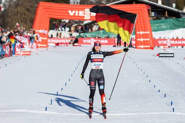 Bilder des Jahres 2025, Sport 02 Februar Sport Themen der Woche KW05 Sport Bilder des Tages NORDIC SKIING - FIS WC Seefeld SEEFELD,AUSTRIA,02.FEB.25 - NORDIC SKIING, NORDIC COMBINED, CROSS COUNTRY - FIS World Cup, 7.5km individual, Gundersen, ladies. Image shows Nathalie Armbruster (GER).  GEPAxpictures xDavidxGeieregger