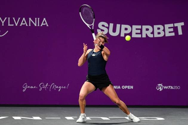 Transylvania Open - WTA, Tennis Damen 250 Tournament Maja Chwalinska competes during the first qualifiers day of the Transylvania Open 2025, a WTA250 Tournament, at BT Arena in Cluj-Napoca, Romania, on February 2, 2025 Cluj-Napoca Romania  Copyright: xFlaviuxBuboix originalFilename:buboi-notitle250202_npMc8.jpg