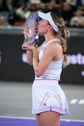 TENNIS - WTA, Tennis Damen Upper Austria Ladies Linz LINZ,AUSTRIA,02.FEB.25 - TENNIS - WTA Tour, Upper Austria Ladies Linz. Image shows Ekaterina Alexandrova (RUS).  GEPAxpictures xChristianxMoser