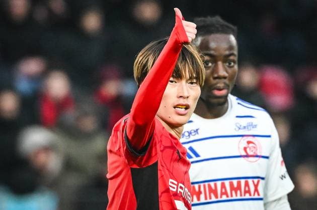February 2, 2025, Rennes, France, France: Kyogo FURUHASHI of Rennes during the Ligue 1 match between Stade Rennais (Rennes) and Racing Club de Strasbourg at Roazhon Park on February 02, 2025 in Rennes, France. Rennes France - ZUMAm308 20250202_zsp_m308_010 Copyright: xMatthieuxMirvillex