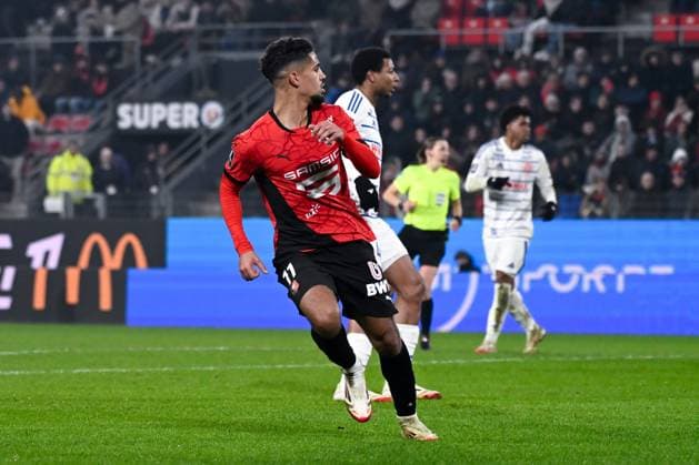 FOOTBALL : Rennes vs Strasbourg - Ligue 1 - 02 02 2025 Ludovic BLAS ( 11 - Rennes ) scores a goal during the Ligue 1 match between Stade Rennais FC and Racing Club de Strasbourg at Roazhon Park on February 02, 2025 in Rennes, France. ( Photo by Dante Badano PsnewZ ) - RennesFrance  Copyright: xDantexBadanox