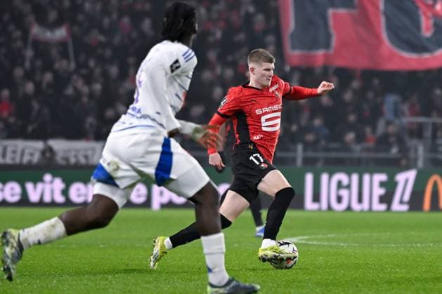 FOOTBALL : Rennes vs Strasbourg - Ligue 1 - 02 02 2025 Jordan James ( 17 - Rennes ) during the Ligue 1 match between Stade Rennais FC and Racing Club de Strasbourg at Roazhon Park on February 02, 2025 in Rennes, France. ( Photo by Dante Badano PsnewZ ) - RennesFrance  Copyright: xDantexBadanox