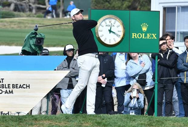 February 2, 2025, Pebble Beach, Ca, USA: Scottie Scheffler during the final round of the AT&T Pebble Beach Pro-Am 2025 at Pebble Beach Golf Links on February 02, 2025 in Pebble Beach, California. Photo: Casey Flanigan imageSPACE Pebble Beach USA - ZUMAi237 20250202_zsa_i237_040 Copyright: xFlanigan Imagespacex