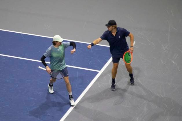 February 2, 2025, Frisco, Texas, USA: JOHN-PATRICK SMITH (AUS) and RYAN SEGGERMAN (USA) celebrate during round 2 of the qualifiers at the Dallas Open at the Star in Frisco, TX. Frisco USA - ZUMAh193 20250202_zsp_h193_044 Copyright: xDanielxMcGregor-Huyerx