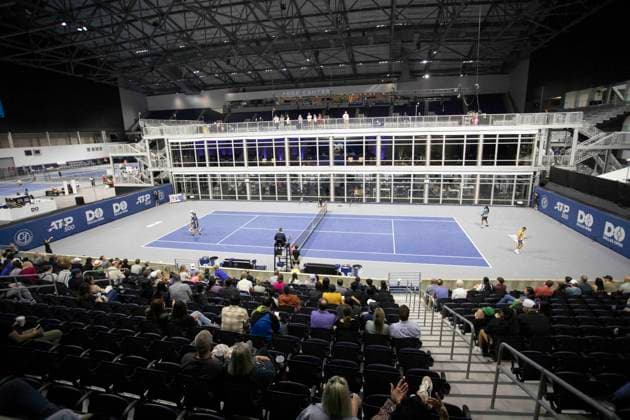 February 2, 2025, Frisco, Texas, USA: A double match between CHRISTIAN HARRISON (USA) EVAN KING (USA) and RYAN SEGGERMAN (USA) JOHN-PATRICK SMITH (AUS) during round 2 of the qualifiers at the Dallas Open at the Star in Frisco, TX. Frisco USA - ZUMAh193 20250202_zsp_h193_053 Copyright: xDanielxMcGregor-Huyerx