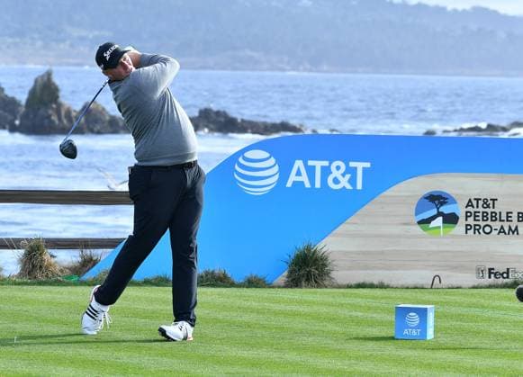 February 2, 2025, Pebble Beach, Ca, USA: Sepp Straka is seen on the 18th hole during the final round of the AT&T Pebble Beach Pro-Am 2025 at Pebble Beach Golf Links on February 02, 2025 in Pebble Beach, California. Photo: Casey Flanigan imageSPACE Pebble Beach USA - ZUMAi237 20250202_zsa_i237_056 Copyright: xFlanigan Imagespacex