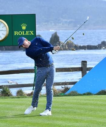 February 2, 2025, Pebble Beach, Ca, USA: Rory McIlroy is seen on the tee of hole 18 just before winning the Pro-Am on the final round of the AT&T Pebble Beach Pro-Am 2025 at Pebble Beach Golf Links on February 02, 2025 in Pebble Beach, California. Photo: Casey Flanigan imageSPACE Pebble Beach USA - ZUMAi237 20250202_zsa_i237_063 Copyright: xFlanigan Imagespacex