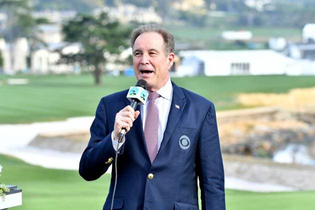 February 2, 2025, Pebble Beach, Ca, USA: Sportscaster Jim Nantz is seen during the final round of the AT&T Pebble Beach Pro-Am 2025 at Pebble Beach Golf Links on February 02, 2025 in Pebble Beach, California. Photo: Casey Flanigan imageSPACE Pebble Beach USA - ZUMAi237 20250202_zsa_i237_082 Copyright: xFlanigan Imagespacex