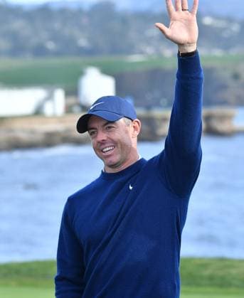 February 2, 2025, Pebble Beach, Ca, USA: Rory McIlroy is seen on the green of hole 18 after winning the Pro-Am on the final round of the AT&T Pebble Beach Pro-Am 2025 at Pebble Beach Golf Links on February 02, 2025 in Pebble Beach, California. Photo: Casey Flanigan imageSPACE Pebble Beach USA - ZUMAi237 20250202_zsa_i237_096 Copyright: xFlanigan Imagespacex