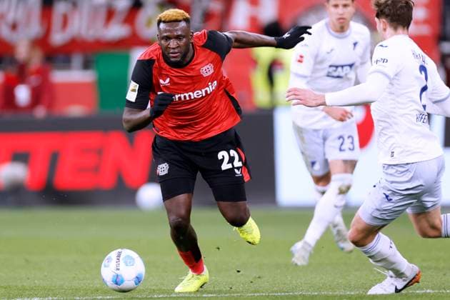 BONIFACE Victor Team Bayer 04 Leverkusen DFL Fussball Bundesliga Saison 2024 - 2025 BL Spiel Bayer 04 Leverkusen - TSG Hoffenheim 3 : 1 am 02.02. 2025 in Leverkusen DFL REGULATIONS PROHIBIT ANY USE OF PHOTOGRAPHS as IMAGE SEQUENCES and or QUASI-VIDEO Copyright: xLacixPerenyix