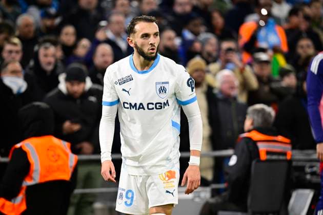 FOOTBALL : Olympique de Marseille VS Olympique Lyonnais - Ligue 1 Mcdonald s - 02 02 2025 L Olympique de Marseille recoit l Olympique Lyonnais dans le cadre de la 20e journÃ e de Ligue 1 Mcdonald s. Amine Gouiri (OM) MarseilleFrance  Copyright: xWilliamxCannarellax