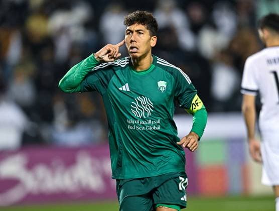 AFC CHAMPIONS LEAGUE ELITE, AL SADD SC (QTR) v AL AHLI SAUDI FC (KSA) Roberto Firmino of Al Ahli SFC celebrate after scoring a goal during the AFC Champions League elite west football match between Qatar s Al Sadd SC and Saudi Arabia s Al Ahli SFC at Jassim Bin Hamad Stadium in Doha, Qatar, on February 03, 2024. DOHA Qatar Copyright: xNAUSHADx