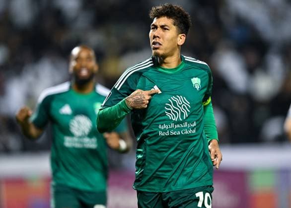 AFC CHAMPIONS LEAGUE ELITE, AL SADD SC (QTR) v AL AHLI SAUDI FC (KSA) Roberto Firmino of Al Ahli SFC celebrate after scoring a goal during the AFC Champions League elite west football match between Qatar s Al Sadd SC and Saudi Arabia s Al Ahli SFC at Jassim Bin Hamad Stadium in Doha, Qatar, on February 03, 2024. DOHA Qatar Copyright: xNAUSHADx