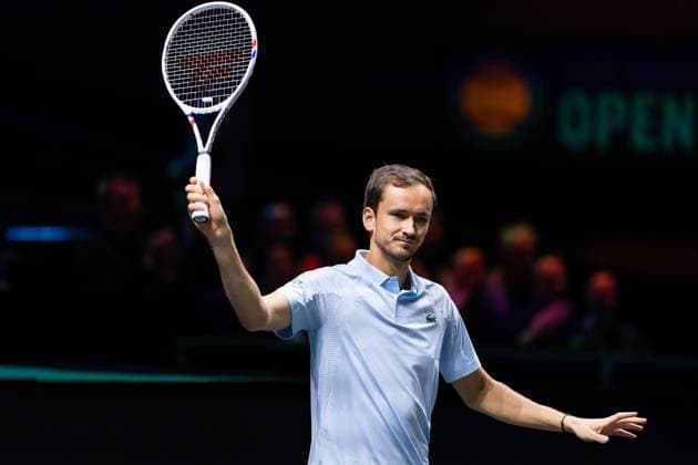 2025-02-03 ABN AMRO Open Day One ROTTERDAM, NETHERLANDS - FEBRUARY 3: Daniil Medvedev of Russia gestures during Day One of the ABN AMRO Open at Rotterdam Ahoy on February 3, 2025 in Rotterdam, Netherlands. (Photo by Joris Verwijst BSR Agency) Rotterdam Netherlands Content not available for redistribution in The Netherlands directly or indirectly through any third parties. Copyright: xBSRxAgencyx